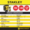 STANLEY SBW910M1K CORDLESS BRUSHLESS IMPACT WRENCH 20V
