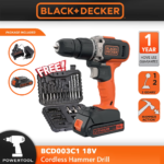BLACK & DECKER BCD003C1 18V 1.5AH Lithium-ion 2 Speed ​​Hammer Drill