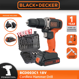 BLACK & DECKER BCD003C1 18V 1.5AH Lithium-ion 2 Speed ​​Hammer Drill